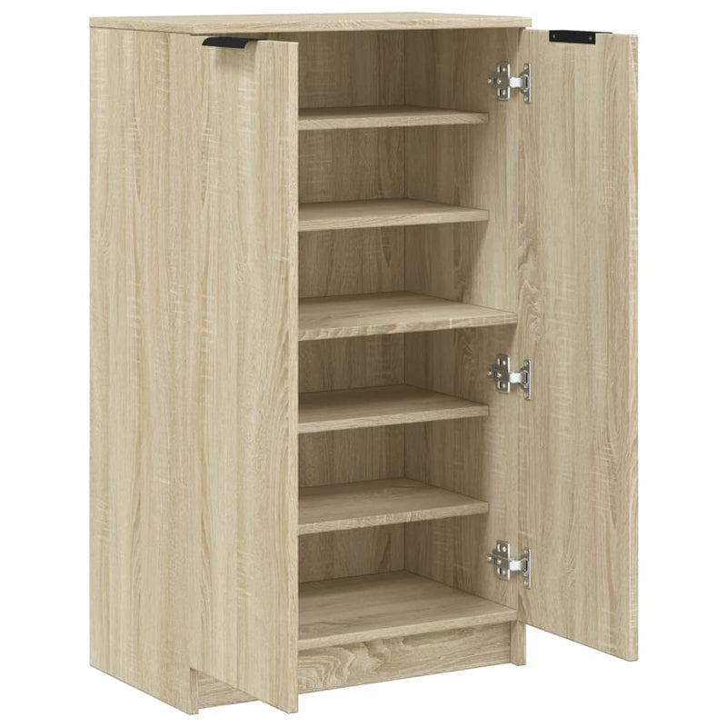 Schoenenkast 59X35X100,5 Cm Bewerkt Hout Kleurig Sonoma Eiken