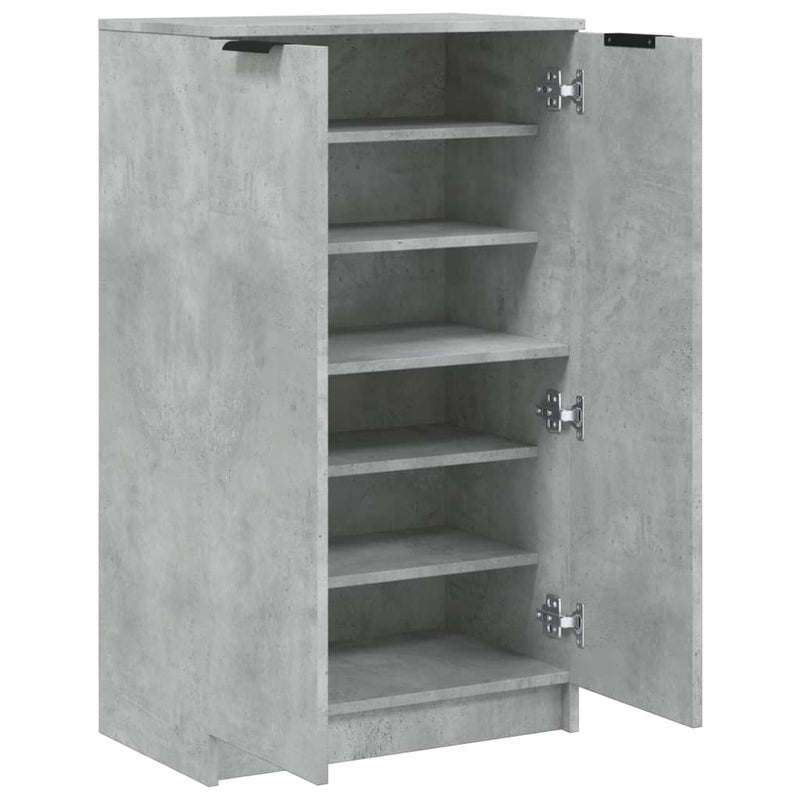 Schoenenkast 59X35X100,5 Cm Bewerkt Hout Betongrijs