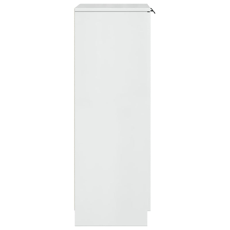Schoenenkast 59X35X100,5 Cm Bewerkt Hout Hoogglans Wit