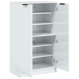 Schoenenkast 59X35X100,5 Cm Bewerkt Hout Hoogglans Wit