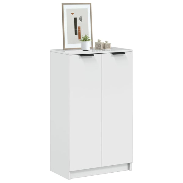 Schoenenkast 59X35X100,5 Cm Bewerkt Hout Hoogglans Wit