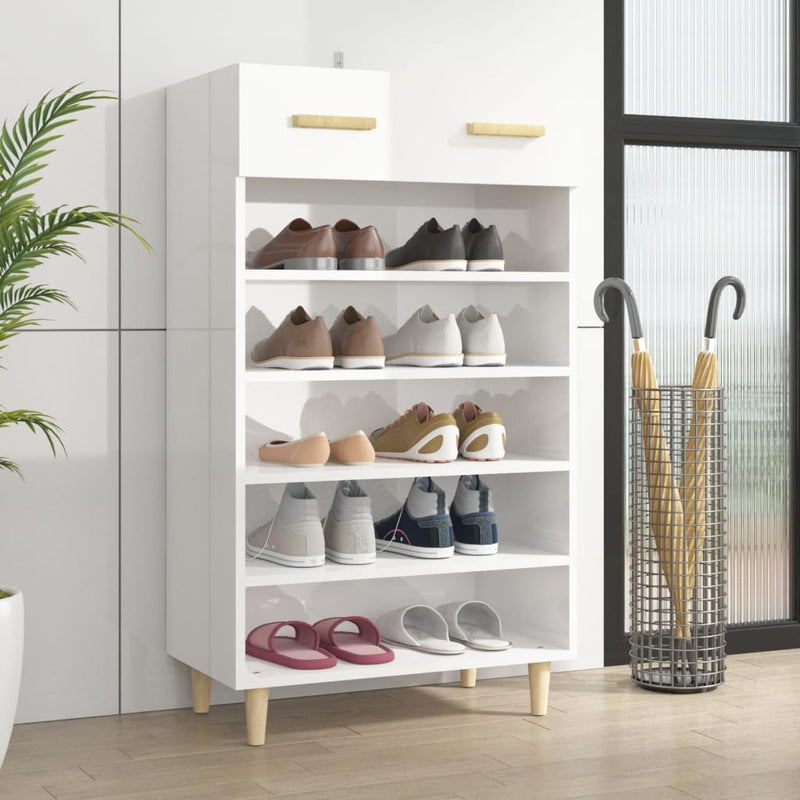Schoenenkast 60X35X105 Cm Bewerkt Hout