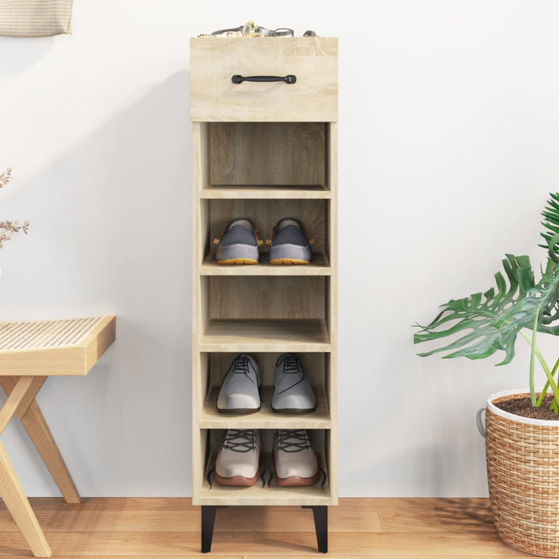 Schoenenkast 30X35X105 Cm Bewerkt Hout Kleurig