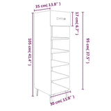 Schoenenkast 30X35X105 Cm Bewerkt Hout Kleurig