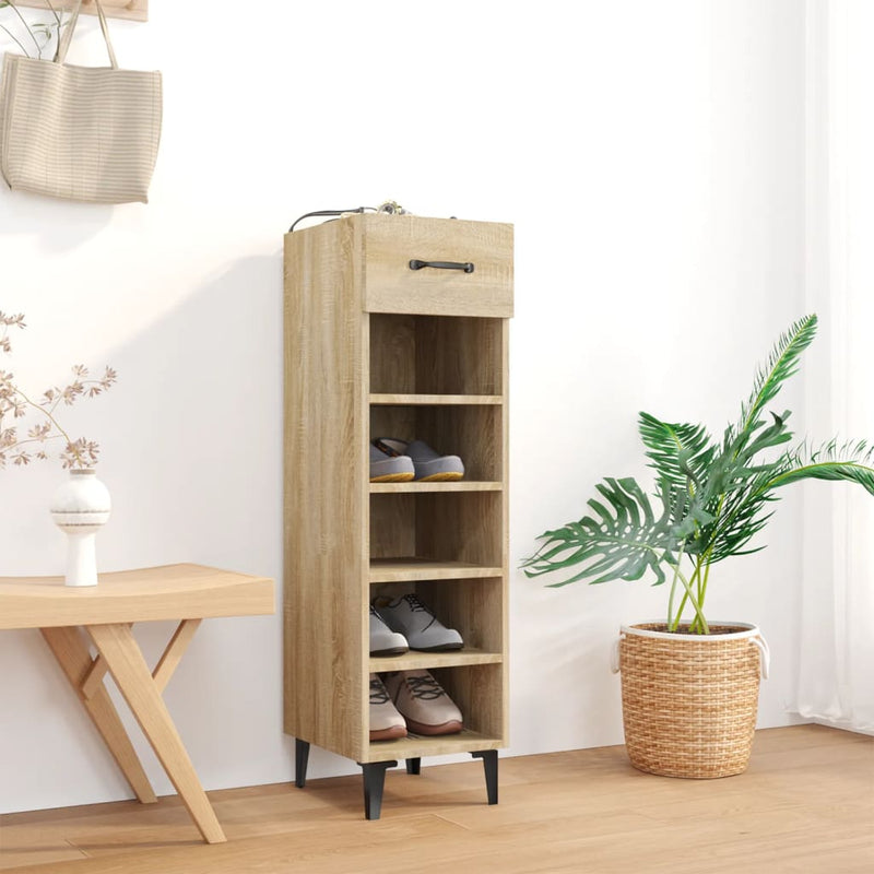 Schoenenkast 30X35X105 Cm Bewerkt Hout Kleurig