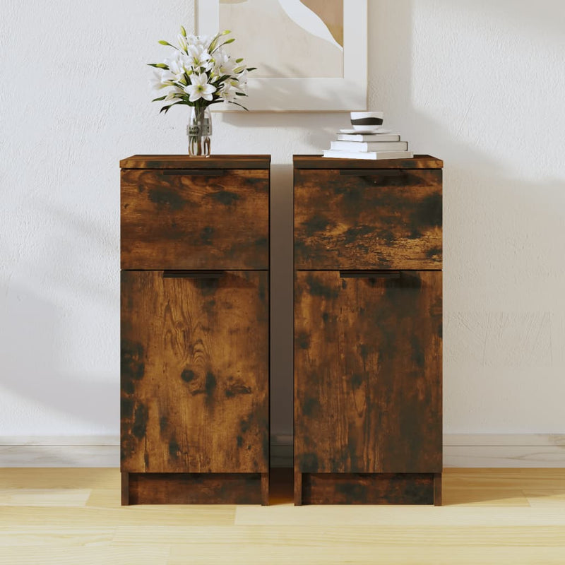 Dressoirs 30X30X70 Cm Bewerkt Hout Artisanaal Eikenkleur