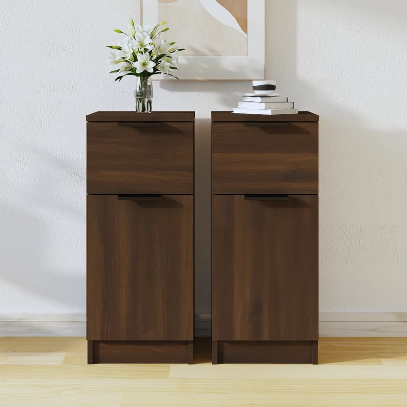 Dressoirs 30X30X70 Cm Bewerkt Hout Artisanaal Eikenkleur