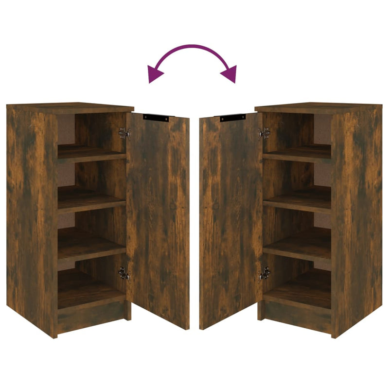 Schoenenkast 30X35X70 Cm Bewerkt Hout Kleurig Gerookt Eiken