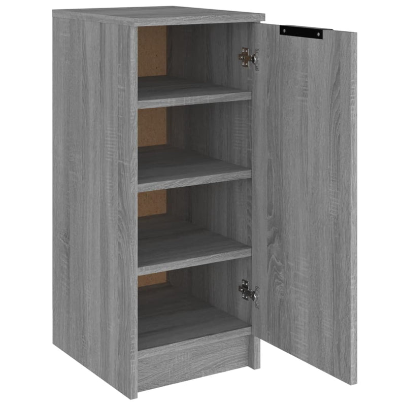 Schoenenkast 30X35X70 Cm Bewerkt Hout Eikenkleurig Grijs Sonoma