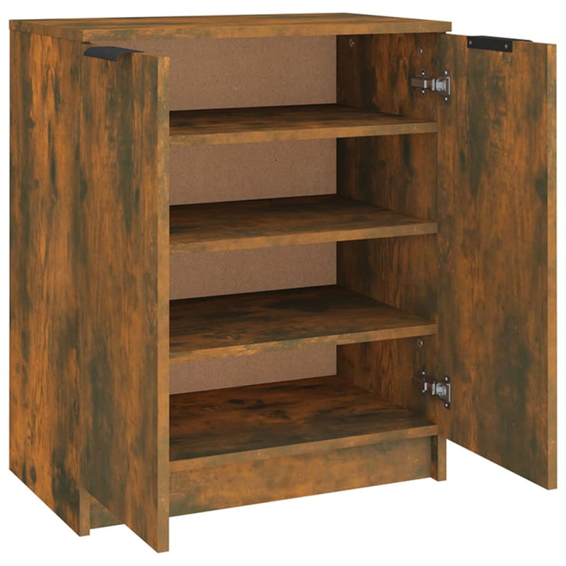 Schoenenkast 59X35X70 Cm Bewerkt Hout Kleurig Gerookt Eiken