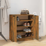 Schoenenkast 59X35X70 Cm Bewerkt Hout Kleurig Gerookt Eiken