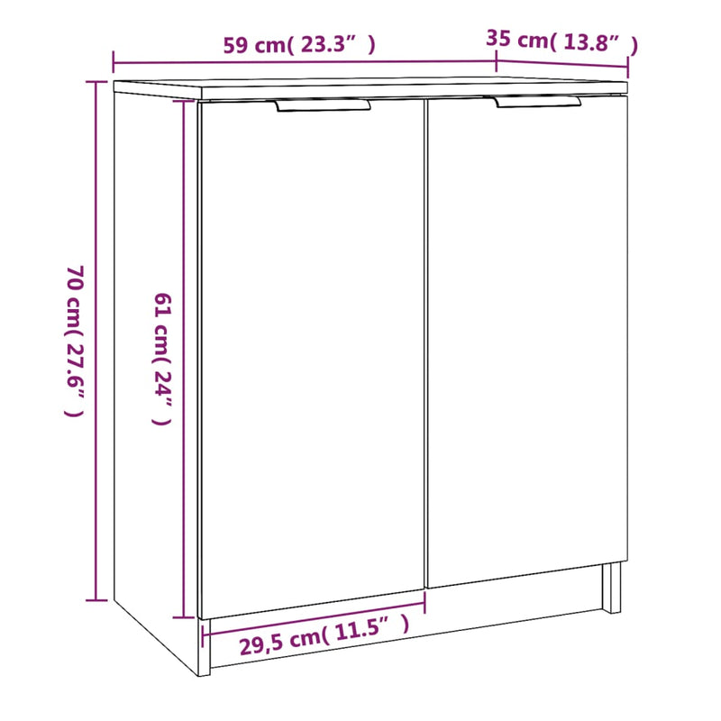 Schoenenkast 59X35X70 Cm Bewerkt Hout Kleurig Gerookt Eiken