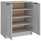 Schoenenkast 59X35X70 Cm Bewerkt Hout Eikenkleurig Grijs Sonoma