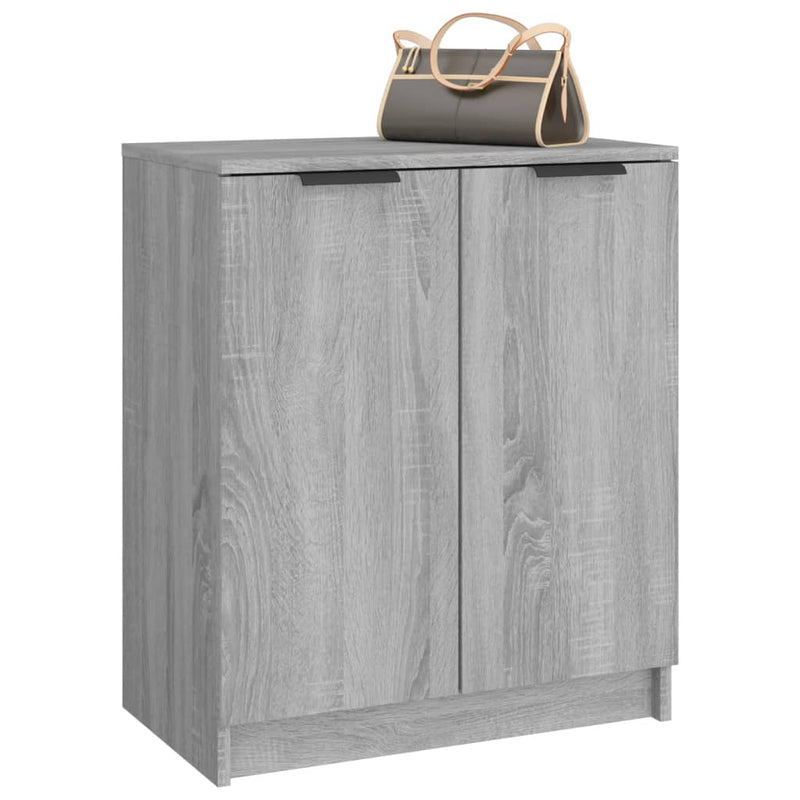 Schoenenkast 59X35X70 Cm Bewerkt Hout Eikenkleurig Grijs Sonoma