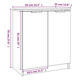 Schoenenkast 59X35X70 Cm Bewerkt Hout Eikenkleurig Grijs Sonoma
