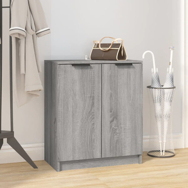 Schoenenkast 59X35X70 Cm Bewerkt Hout Eikenkleurig Grijs Sonoma