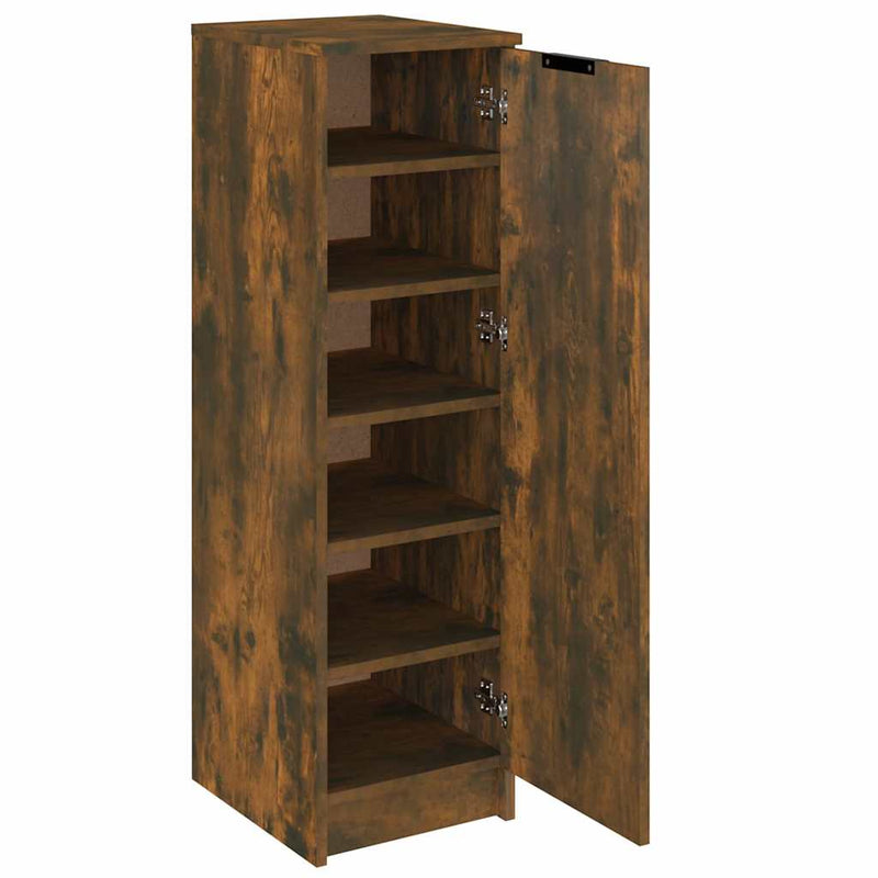 Schoenenkast 30X35X100 Cm Bewerkt Hout Kleurig Gerookt Eiken