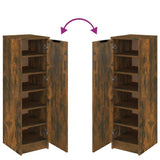 Schoenenkast 30X35X100 Cm Bewerkt Hout Kleurig Gerookt Eiken