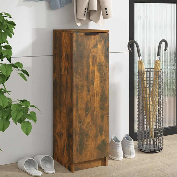 Schoenenkast 30X35X100 Cm Bewerkt Hout Kleurig Gerookt Eiken