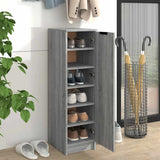 Schoenenkast 30X35X100 Cm Bewerkt Hout Eikenkleur Grijs Sonoma