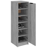 Schoenenkast 30X35X100 Cm Bewerkt Hout Eikenkleur Grijs Sonoma