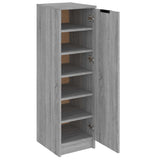 Schoenenkast 30X35X100 Cm Bewerkt Hout Eikenkleur Grijs Sonoma