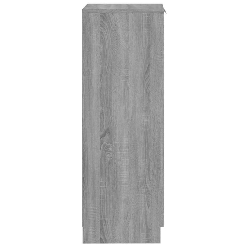 Schoenenkast 30X35X100 Cm Bewerkt Hout Eikenkleur Grijs Sonoma