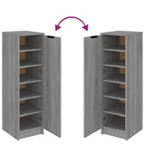 Schoenenkast 30X35X100 Cm Bewerkt Hout Eikenkleur Grijs Sonoma