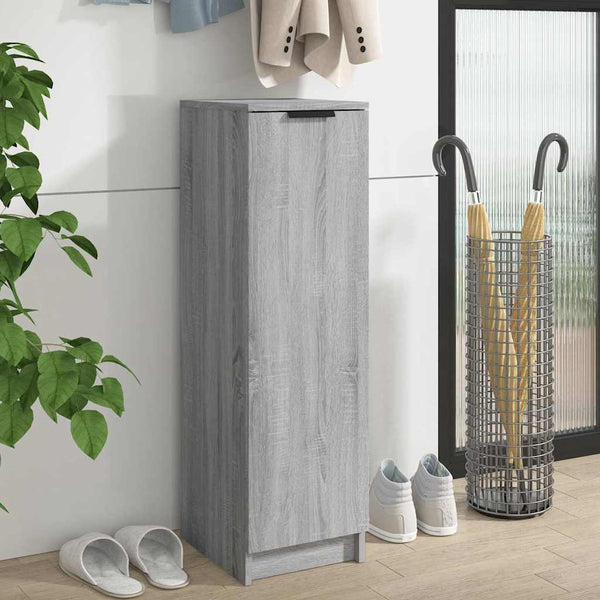 Schoenenkast 30X35X100 Cm Bewerkt Hout Eikenkleur Grijs Sonoma