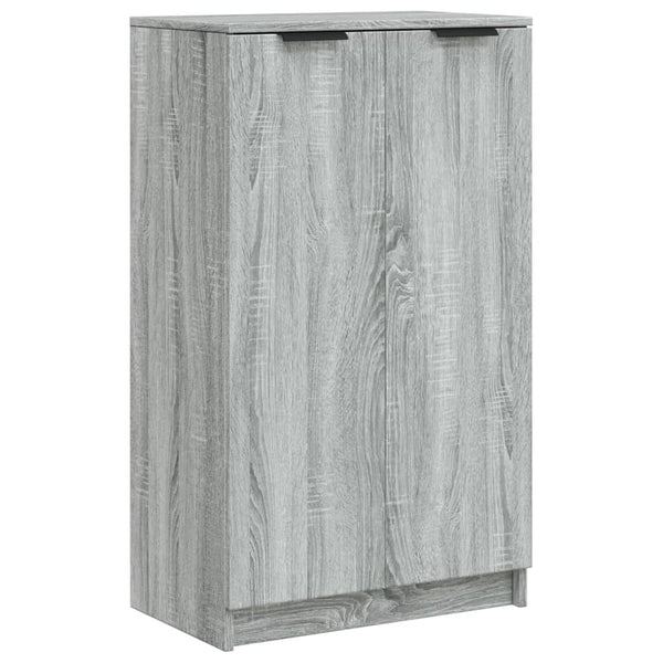 Schoenenkast 59X35X100 Cm Bewerkt Hout Eikenkleur Grijs Sonoma