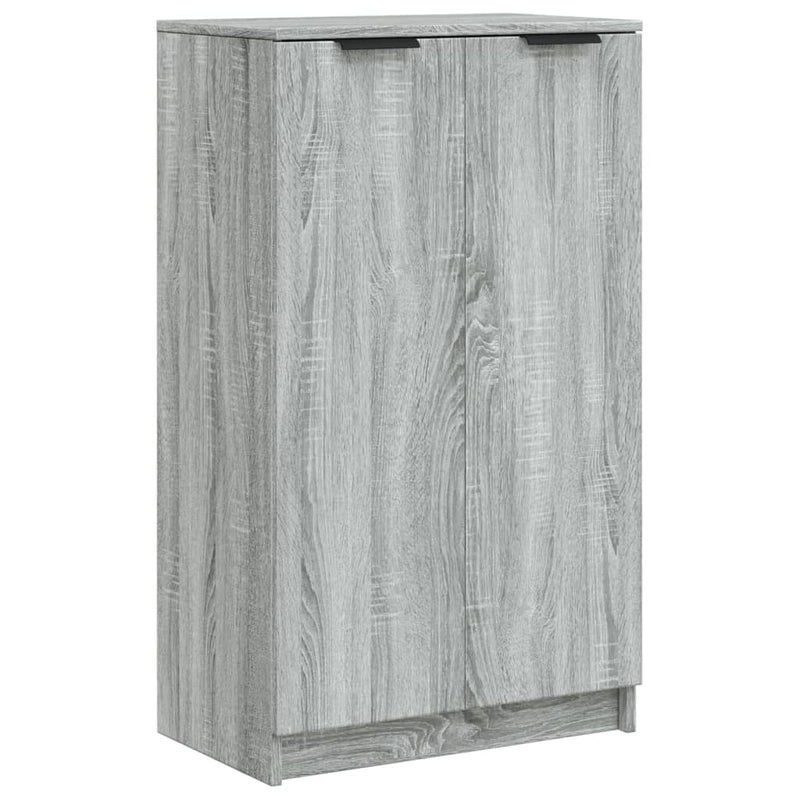 Schoenenkast 59X35X100 Cm Bewerkt Hout Eikenkleur Grijs Sonoma