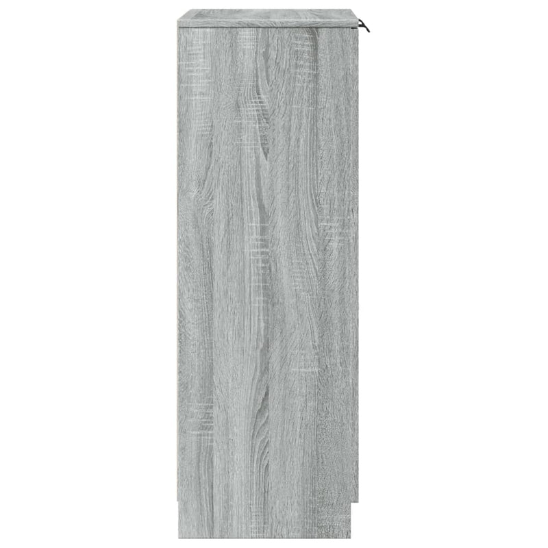 Schoenenkast 59X35X100 Cm Bewerkt Hout Eikenkleur Grijs Sonoma