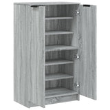 Schoenenkast 59X35X100 Cm Bewerkt Hout Eikenkleur Grijs Sonoma