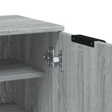 Schoenenkast 59X35X100 Cm Bewerkt Hout Eikenkleur Grijs Sonoma