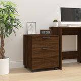 Dossierkast Verrijdbaar 45X38X54 Cm Hout Artisanaal Eikenkleur
