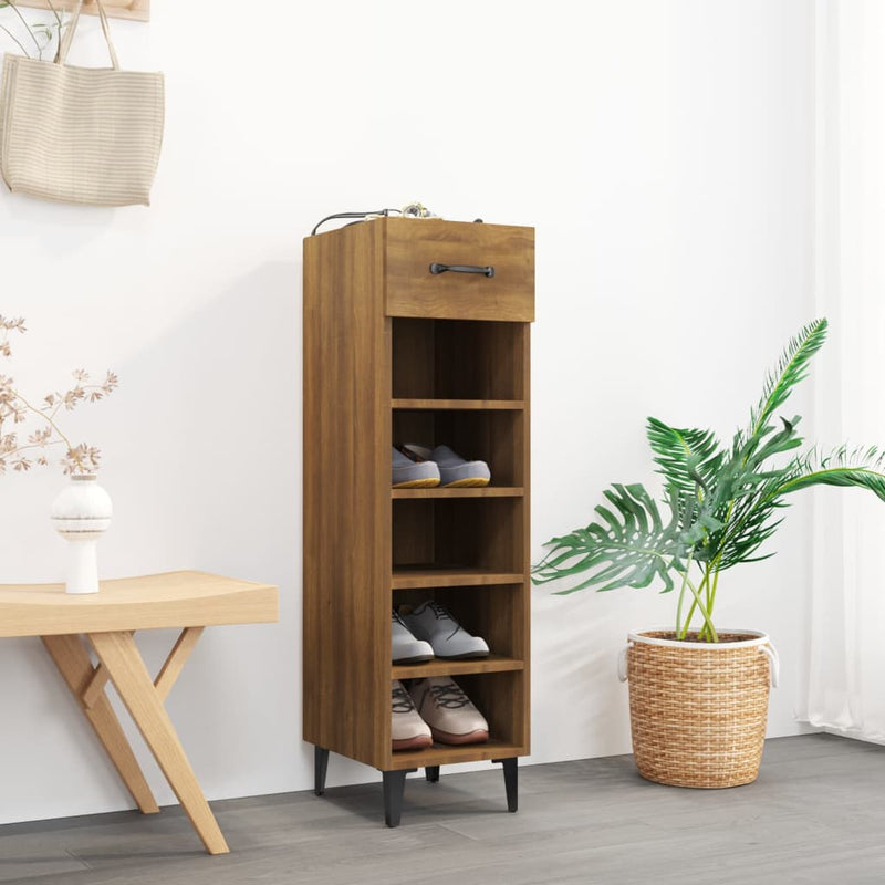Schoenenkast 30X35X105 Cm Bewerkt Hout Kleurig
