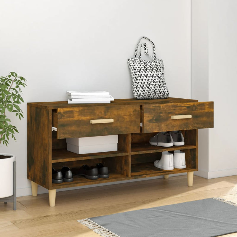 Schoenenkast 102X35X55 Cm Bewerkt Hout Kleurig