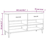 Schoenenkast 102X35X55 Cm Bewerkt Hout Kleurig