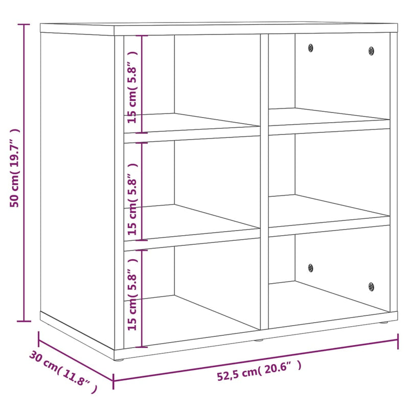 Schoenenkast 52,5X30X50 Cm Kleurig Gerookt Eiken
