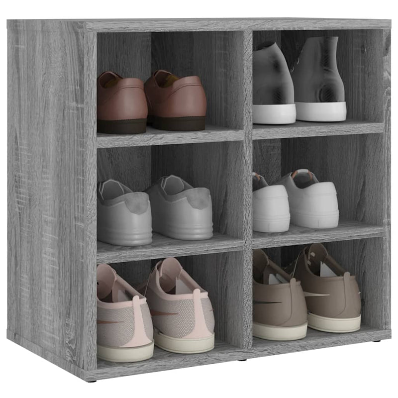 Schoenenkast 52,5X30X50 Cm Eikenkleurig Grijs Sonoma