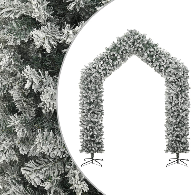 Kerstboog Met Sneeuwvlokken 240 Cm Wit En Groen