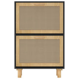 Schoenenkast 52X25X Bewerkt Hout En Rattan Zwart