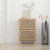 Schoenenkast 52X25X Bewerkt Hout & Natuurlijk Rattan Bruin