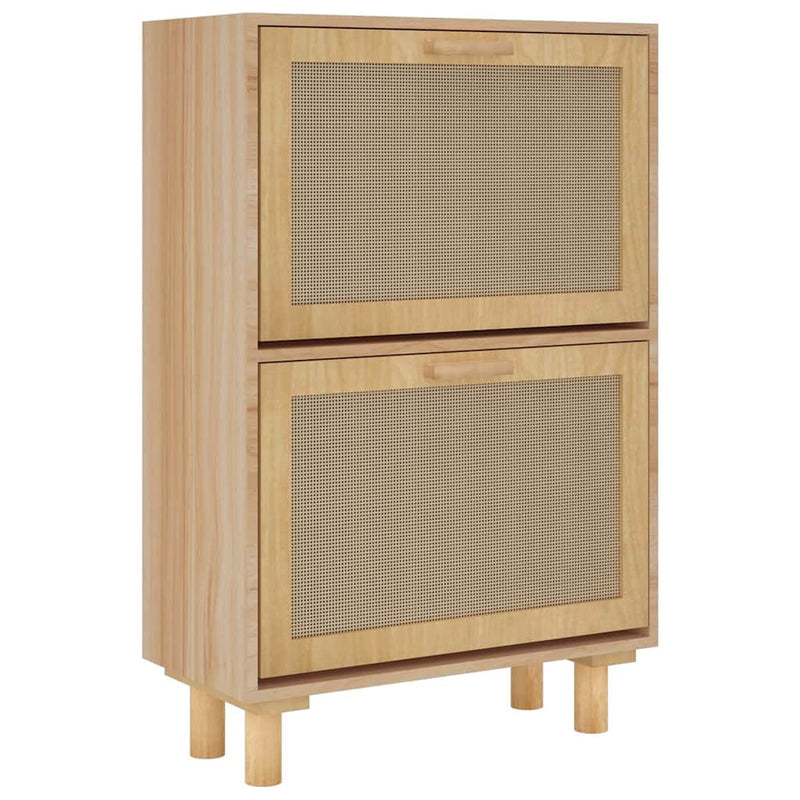 Schoenenkast 52X25X Bewerkt Hout & Natuurlijk Rattan Bruin