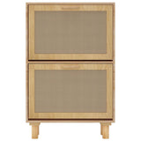 Schoenenkast 52X25X Bewerkt Hout & Natuurlijk Rattan Bruin