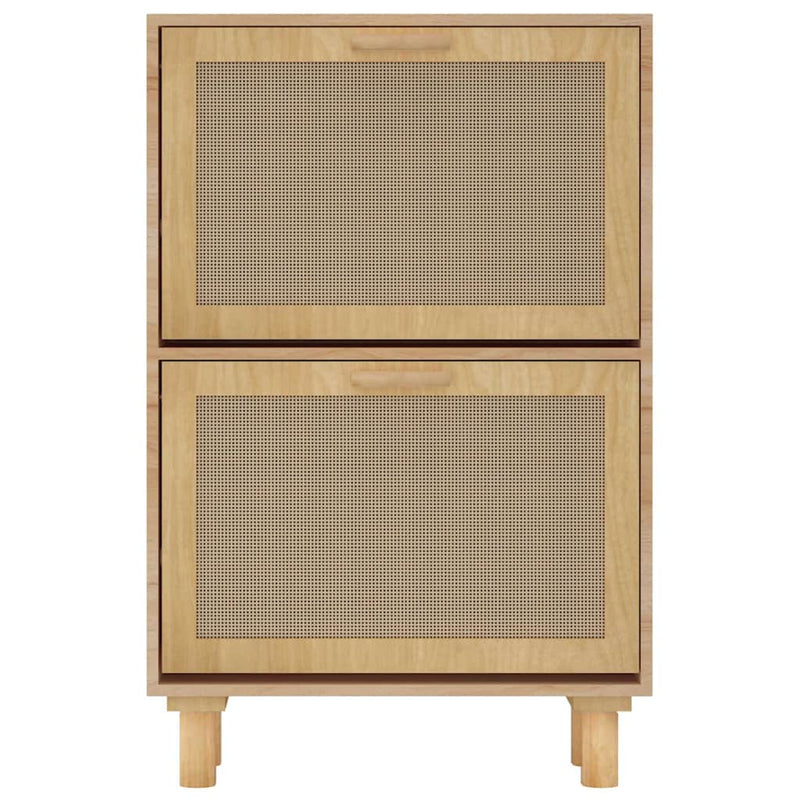 Schoenenkast 52X25X Bewerkt Hout & Natuurlijk Rattan Bruin
