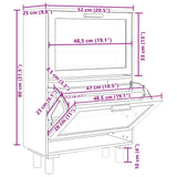 Schoenenkast 52X25X Bewerkt Hout & Natuurlijk Rattan Bruin