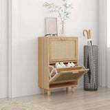 Schoenenkast 52X25X Bewerkt Hout & Natuurlijk Rattan Bruin