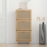 Schoenenkast 52X25X115Cm Bewerkt Hout & Natuurlijk Rattan Bruin