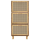 Schoenenkast 52X25X115Cm Bewerkt Hout & Natuurlijk Rattan Bruin